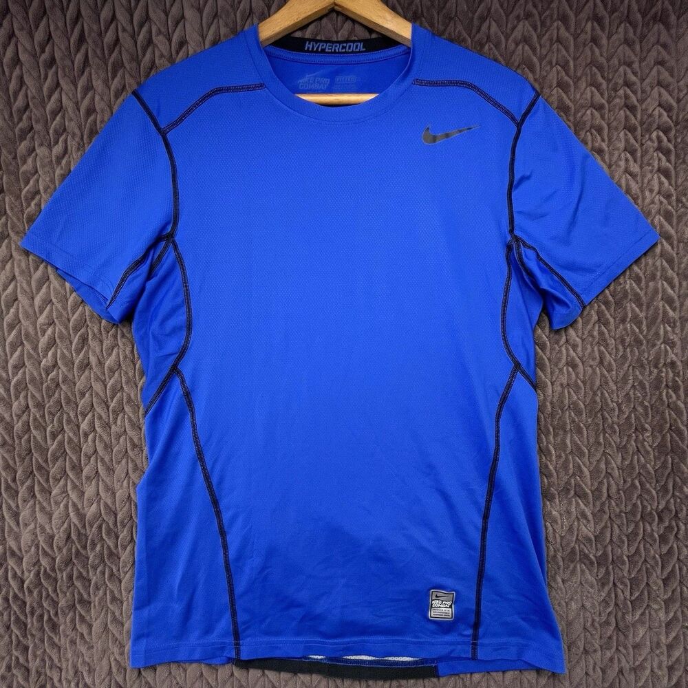 Nike Pro Combat Hypercool Shirt Men's Medium Blue Dri-FIT Performance 636155-480